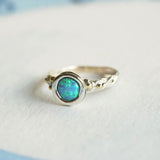 Handmade Opulent Blue Opal Ring