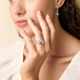 Three Blue Fire Opal Gemstone Ring