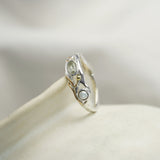 Delicate Green Amethyst and Pearl Ring