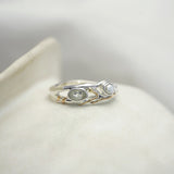 Delicate Green Amethyst and Pearl Ring