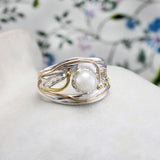 Beautifully Crafted Sterling Silver & Pearl Ring