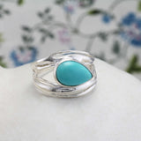 Organic Sterling Silver Turquoise Ring