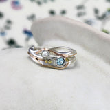 Pearl and Blue Topaz Sterling Silver Ring