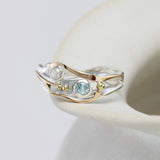Pearl and Blue Topaz Sterling Silver Ring