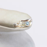 Pearl and Blue Topaz Sterling Silver Ring
