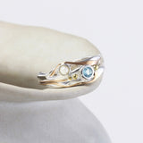 Pearl and Blue Topaz Sterling Silver Ring
