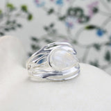 Sterling Silver Rainbow Moonstone Statement Ring