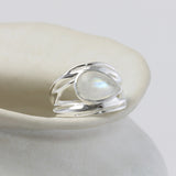 Sterling Silver Rainbow Moonstone Statement Ring