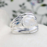 Sterling Silver Rainbow Moonstone Statement Ring