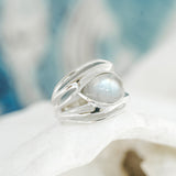 Sterling Silver Rainbow Moonstone Statement Ring