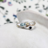 Dainty Iolite and Blue Topaz Ring