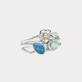 Two Tone Opal Flower Ring