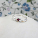 Dainty Sterling Silver Ruby Ring