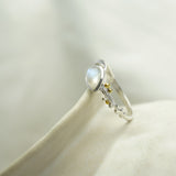 Teardrop Rainbow Moonstone Ring