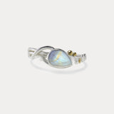 Teardrop Rainbow Moonstone Ring