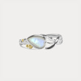 Teardrop Rainbow Moonstone Ring