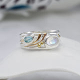 Moonstone and Blue Topaz Ring