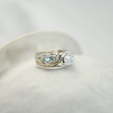 Moonstone and Blue Topaz Ring