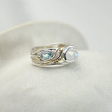 Moonstone and Blue Topaz Ring