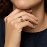 Organic Brass and Sterling Silver Spinner Ring