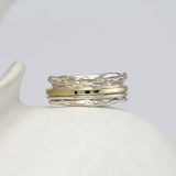 Organic Brass and Sterling Silver Spinner Ring
