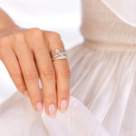 Statement Ring with Blue topaz and Pearl
