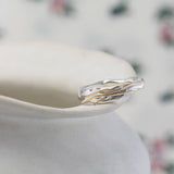 Flowing Sterling Silver and Gold Ring