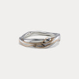 Flowing Sterling Silver and Gold Ring