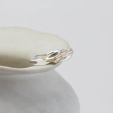 Flowing Sterling Silver and Gold Ring