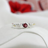 White Topaz and Pink Tourmaline Ring