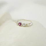 White Topaz and Pink Tourmaline Ring