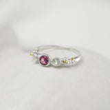 White Topaz and Pink Tourmaline Ring