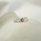 White Topaz and Pink Tourmaline Ring