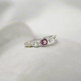 White Topaz and Pink Tourmaline Ring