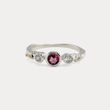 White Topaz and Pink Tourmaline Ring