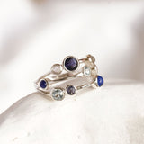 Multi-Banded Iolite, Blue Topaz, Moonstone and Lapis Statement Ring