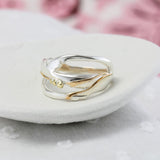 Around the Riverbend Sterling Silver Ring with Gold Details