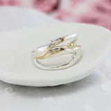 Around the Riverbend Sterling Silver Ring with Gold Details