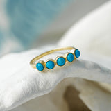 Harmonic Dainty Turquoise and Gold Ring
