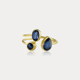 Trinity Kyanite and Gold Ring