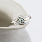 Flowing Teardrop Blue Topaz Ring