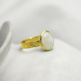 Rainbow Moonstone Gold Ring