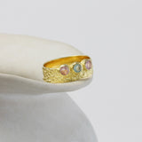 Rose and Aqua Chalcedony Gold Ring