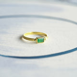 Emerald Green Onyx Gold Ring