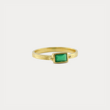 Emerald Green Onyx Gold Ring