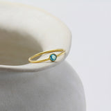 Dainty 18kt Gold Blue Apatite Ring