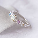 Dainty Three Opal Ring