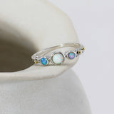 Dainty Three Opal Ring