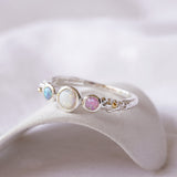 Dainty Three Opal Ring