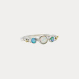 Dainty Three Opal Ring